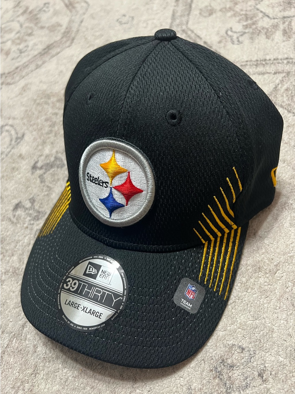Pittsburgh Steelers New Era NFL Sideline Home 39THIRTY stretch-fit hat Large/XL
